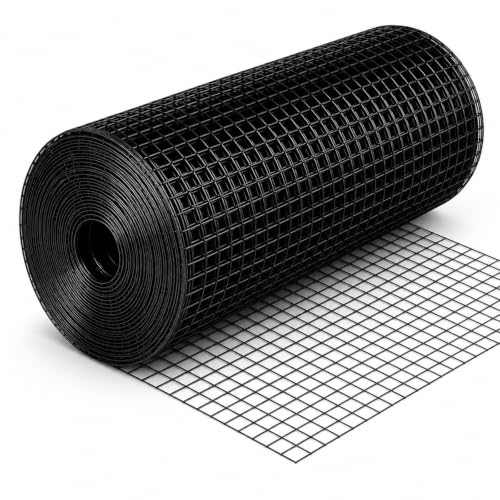HORCH Black Hardware Cloth 1/2 inch 48 x 50 ft 19 Gauge | Wire Mesh Roll, Chicken Wire Fencing, Garden Fencing, Welded Wire Fence Roll, Chicken Coop/Run Wire, Rat Wire - size: 1/2'' x 48'' x 50'