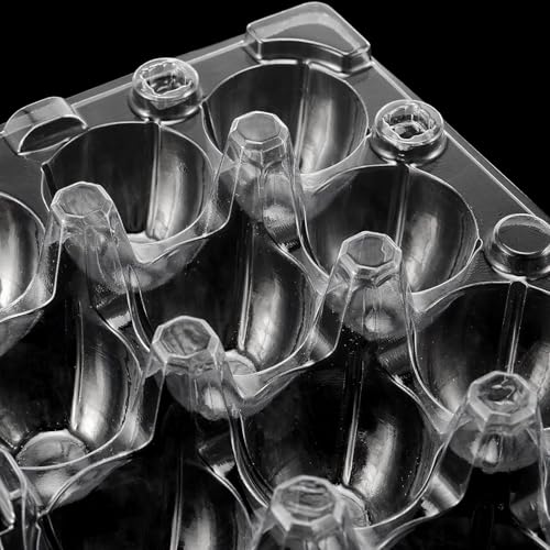 JAPCHET 200 Pack 12 Grid Quail Egg Cartons, Reusable Quail Egg Cartons Cheap Bulk, Stackable Plastic Quail Egg Container for Quail Eggs - size: 200 Pack 12 Grid