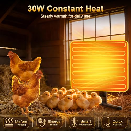 Chick Brooder Heater Plate, UL Certified Radiant Heat Panel with Smart Thermostat, 50-158℉ Adjustable Chicken Heater for Coop & Brooder Plate for Chicks & Poultry Winter Use