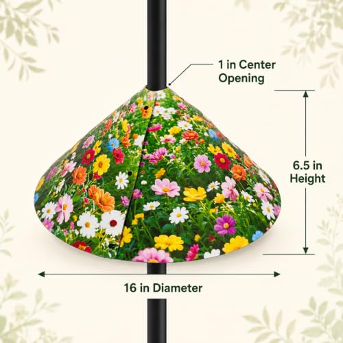 Floral Pattern Squirrel Baffle - Keep Squirrels Away and Attract Birds - Durable Cone - Shaped Squirrel - Proof Guard for Bird Feeders