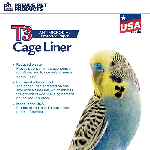 Prevue Pet Products T3 Cage Liner - Bird Cage Accessories, 100 ft Odor Absorbent Protection, Universal Liner for All Birds, Fits Small, Medium, and Large Enclosures, Simplifies Cleaning - Large Size - size: 18 in / 100 ft