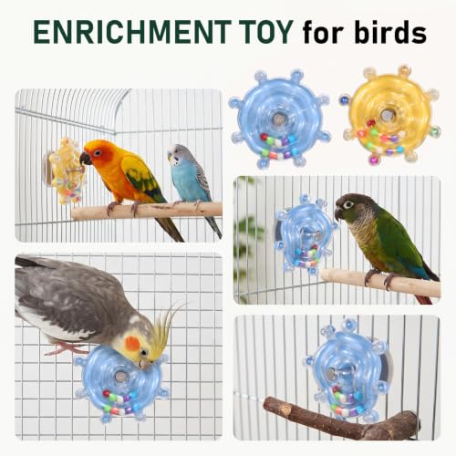 Bird Toys for Parakeets Fun Parakeet Toys | 2 Pcs Bird Interactive Educational Toy Conure Toy Birds Cage Accessories for Cockatiel Lovebird Quaker Parrot Conures