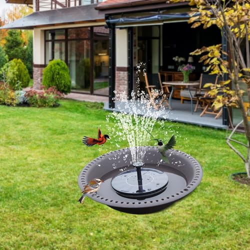 OVZILKI 12 inch BirdBath Bowl Only with Rust-Proof Black Chains, Bird Baths for Outdoors Heavy Duty, Hanging Bird Bath Hanging Bird-Feeder for Garden Backyard Decor (Brown 1 Pack) - color: Brown, size: 12in 1pack