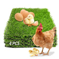 4 Pack Washable Chicken Nesting Pads Artificial Grass Rug Carpet Cuttable Chickens Nest Box Bedding Liners for Hen Coop Egg Duck Chicks Goose - color: Green
