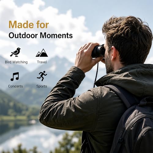 Asacam 12x42 Binoculars for Adults, HD BAK4 Prism for Bird Watching - color: Solid Black