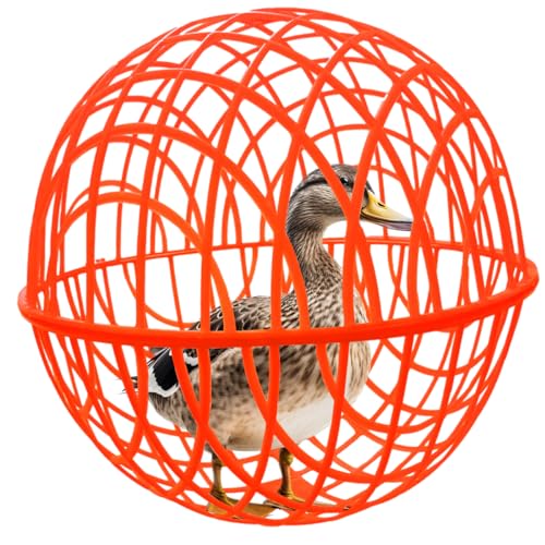 15.7" Ball-Shaped Movable Chicken Coop,Pigeon Rabbit Duck Safe Walking Net,Preventing Trampled by Horse,Predation by Eagles,Dog Bites.Pet Removable Prevent Harassment Safety Hutch - color: Red