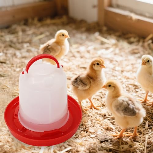 Chick Feeder and Waterer Set,Automatic 1L Hanging Chicken Waterer and Plastic Flip Top Chick Feeder for Baby Chicks,Ducks,and Quail,Brooder Starter Kit