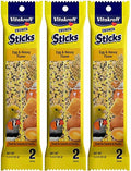 Vitakraft 3 Pack of Finch and Canary Crunch Stick Bird Treats, 2 Sticks Each, Egg and Honey Flavor - size: 4.2 Ounce (Pack of 1)