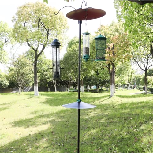 PFNRTH One-Piece 17" Metal Squirrel Baffle - Solid Steel Guard for Bird Feeder Poles & Hanging Feeders | Chew-Proof, No Assembly | 2 Installation Options-Black