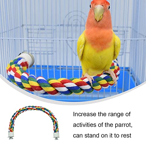 Bird Perch Rope Colorful Bird Spiral Rope Practical Parrot Toy Parrot Climbing Rope Cotton Rope Swing Bird Ladder Bridge for Large Medium Small Parrots (24 Inch)