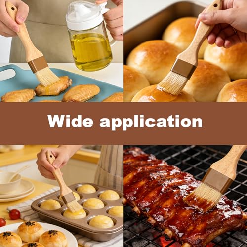 4 pcs Pastry Brush, Natural Bristle Basting Brush for Cooking and Baking, Premium BBQ Brushes for Butter, Oil, Egg, Sauce, Turkey, Marinade and Kitchen Food by SFIUYLB - color: 1inch & 1.5inches -- 4PCS