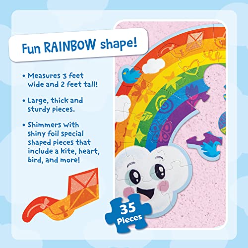 Peaceable Kingdom Jumbo Rainbow Floor Puzzle 35 Pieces | A 35-piece floor puzzle that builds focus and patience. Ages 3+. - style: Rainbow