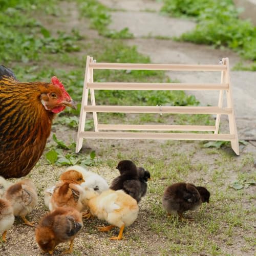 Totority Chicken Perch Stand Wooden Roosting Bar for Baby Chicks Poultry Coop Accessories Stable Detachable 13.38X9.84X7.87 Inches