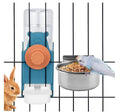 2 Pcs Bird Water Feeder, Automatic Bird Water Dispenser & Stainless Steel Bird Food Bowl, Cage Accessories for Parrot & Hamster Parakeet Cockatiel Budgie Lovebirds (Feeders & Water)