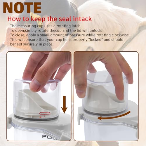Pet Food Storage Container with Large Pour Spout, White | Dog Food Container with Measuring Cups, Keep Food Fresh, Portable Cat Food Container for Dogs, Cats, Birds and Small Animals - color: White