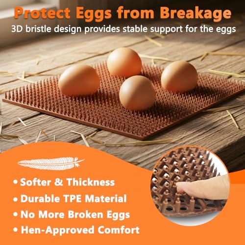 6 Pack Chicken Nesting Pads, 12"x12" Plastic Reusable Nesting Pads | Washable Nesting Pads for Chicken Coop, Laying Box Pads, Nesting Box Pads for Chicken Coop Accessories