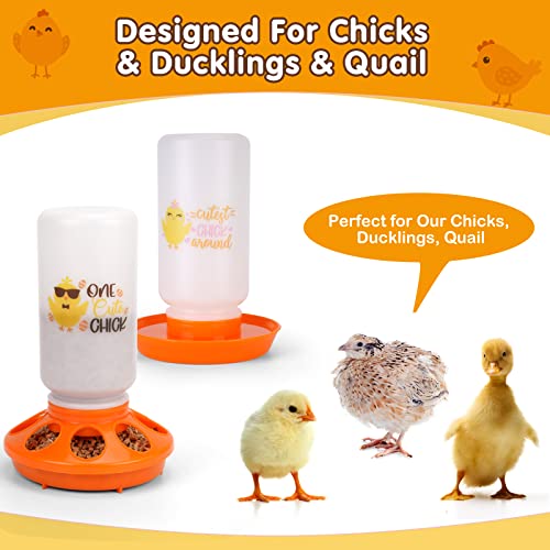 TGEYD Chick Feeder and Waterer Set – Automatic 1L Chicken Feeder and Waterer for Baby Chicks, Ducks, and Quail – Brooder Starter Kit & Chicken Coop Accessories