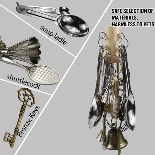 Kenkont Metal Spoon Bell Parrot Toy, Hanging chew Toy | Stainless steel spoon and bell, crisp sound, durable, relieve boredom, perfect cage decoration