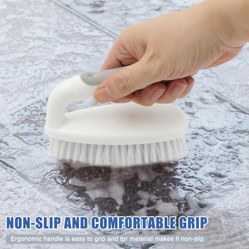 Heavy Duty Scrub Brush with Stiff Bristles 2 Pack Gray | Scrub Brushes for Cleaning Bathtub Scrubber Cleaning Brush for Bathroom, Shower, Kitchen, Sink, Carpet, Floor - color: Gray