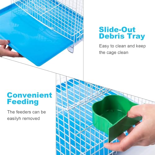 Small Bird Cage, Lightweight Foldable Hanging Cage with Removable Tray | Easy to carry and clean, ideal for travel, outings and vet visits with parakeets, canaries, lovebirds and finches. - size: 13.0"L x 11.8"W x 17.7"H