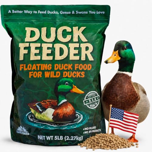 Duck Feeder Floating Duck Food Pellets for Ponds & Parks | Safe Feed for Ducks, Geese & Swans | Floats for Hours | with Niacin | Ditch the Bread, Feed the Revolution (5 lb)