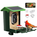 Bird Feeder with Camera Solar Powered 2K HD Video, 10,000+ Species AI Recognition, Real-Time App Alerts, and Weatherproof Design for Effortless Birdwatching, Gift for Bird Lovers, Grass Green - color: Grass Green