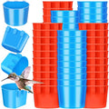 100 Pcs Cage Cups Chicken Feeder Cup 8 oz Hanging Bird Food Water Bowl Coop Bunny Cage Feeding Dish Game Fowl Supply for Poultry Pet Parrot Parakeet Rabbit Parakeet Pigeon(Red, Blue) - color: Red, Blue