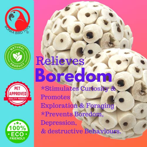 Bonka Bird Toys 2363 Pk2 Large Sola Atta Ball Bird Toys - color: Pk2 Large Sola Atta Balls