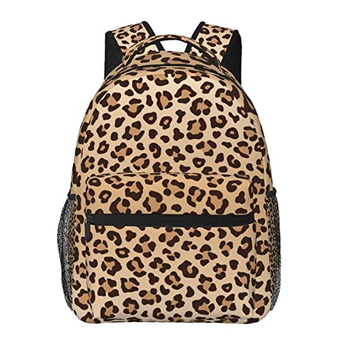 Fiokroo Leopard Backpack School Bag For Students Teens Men Women Laptop Backpacks Travel Daypack Bag With Multiple Pockets - color: Leopard Print#01