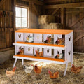 Chicken Nesting Box, 10 Compartment Galvanized Steel Chicken Laying Boxes, Heavy Duty Rustproof Chicken Coop with Easy Egg Collection for Backyard Farms - with Bracket Legs, Orange