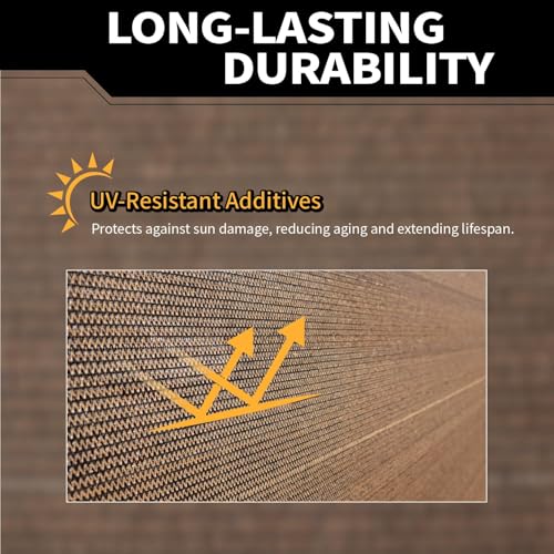 90% Sun Shade Cloth for Garden 8x8Ft UV Resistant Mesh Tarp,Mocha - color: Mocha, size: 8' x 8'-Finished Size