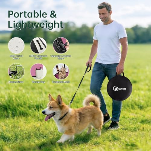 Siedihit 31" Dog Playpen,Cat Puppy Pen, Pet Portable Crate Indoor Outdoor | Durable Travel Camping Use,Foldable Dog Kennel Tent Cage for Rabbit Small Animals with Carrying Case (Pink, Medium) - color: Pink, size: Medium