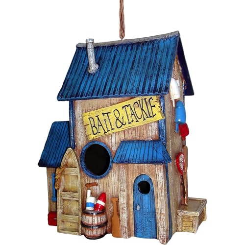 Spoontiques - Birdhouse - Garden Decor - Decorative Bird House for Yard and Garden Decoration - Hanging Novelty for Outdoor Patio - Bait Shop Birdhouse - color: Bait Shop