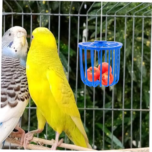 10pcs Lightweight Hanging Parrot Vegetable Feeder Basket for Bird Cages Clean Small Food Holder for Budgie Cockatiel Parakeet Wire Fruit Storage for Foraging and Feeding