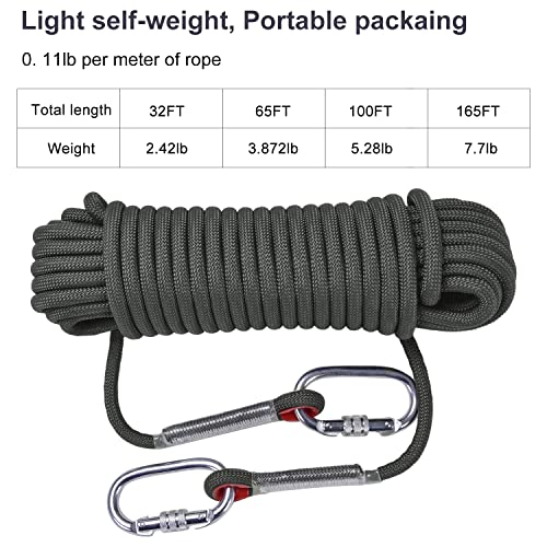Climbing Rope, Rappelling Rope - color: Green, size: 165FT