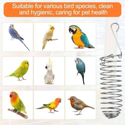 2 Pack Millet Spray Holder for Parrots, Parakeet Treat Sticks Feeder, Natural Millet Treats and Crunch Bars for Birds, Includes Cuttlebone and Calcium Block for Active Beak Chewing and Play