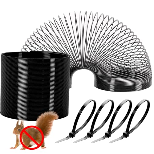 Foneso 2.3in Squirrel Proof Spring Device 2 Pack, Metal Squirrel Baffle Barrier Spring Guard, Hanging Coil Garden Accessories for Outdoor Bird Feeder Poles - size: 2.3in