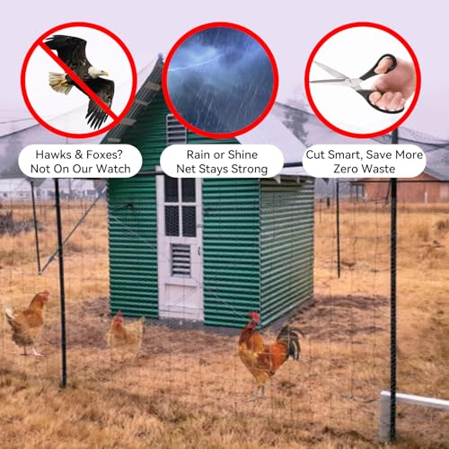 Bird Netting 20x20 FT 1/2 Inch Mesh Heavy Duty Woven Mesh Netting | Heavy duty woven mesh protects fruit trees, berries and gardens from birds & small animals with UV-resistant durability - size: 20x20Ft-0.5"