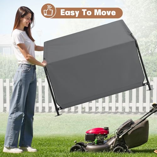 Dog Shade Shelter Outdoor 4'x4'x3' Tent for Large Medium Dogs, Outside Sun Rain Canopy Pet House for Livestock Pigs Cats with Waterproof Roof Ground Nails,Dark Gray - color: Dark Grey