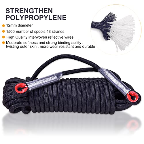 Climbing Rope, Rappelling Rope - color: Black, size: 100FT