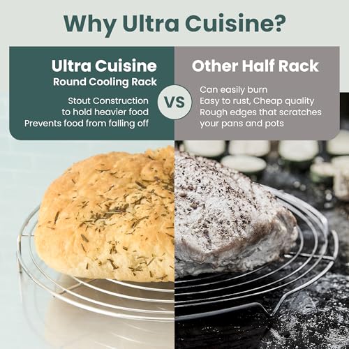 3 Set Round Cooling Racks for Baking (7.5, 9 & 10.5 Inch) | Oven & Dishwasher-Safe, 100% Stainless Steel, Steaming and Baking Rack , Fits Air Fryer, Pressure Cooker & Cake Pan - size: Round Rack 3-Pack