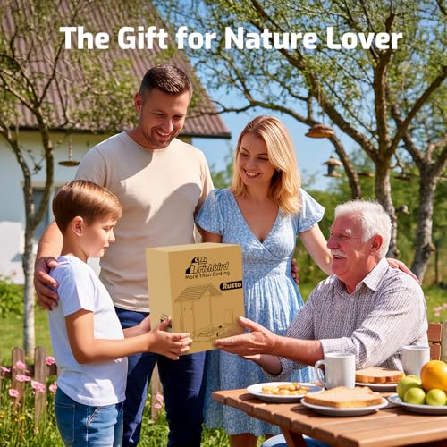 All-Metal Bird Feeder, Wall & Pole Mountable, 2.4L Large Capacity | Chew-Proof & Weather-Resistant Design, Easy to Clean & Fill, Wild Birds Feeder for Backyard & Garden, for Men Women Gift - color: Cranberry（Without Camera）