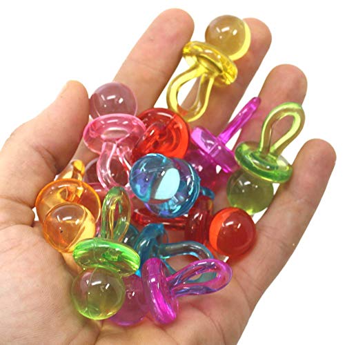 Bonka Bird Toys 1694 pk12 Colorful Acrylic Pacifier Parrot Budgie Lovebirds Cockatiel Foot Beak - size: Pack of 12