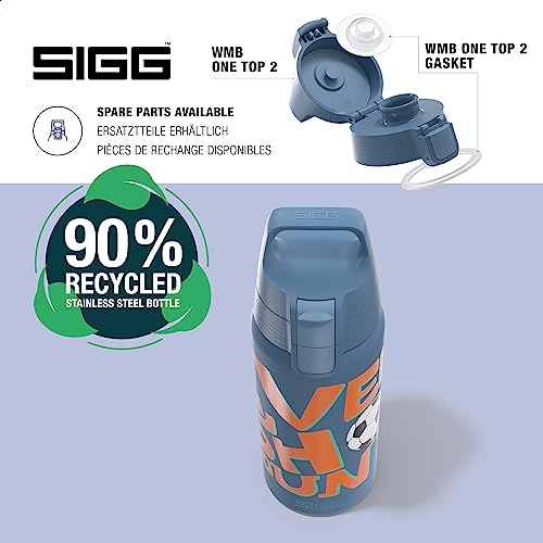 SIGG - Insulated Kids Bottle - Shield One Therm - For Carbonated Beverages - Dishwasher Safe - Stainless Steel - 17 Oz - color: Ballgame