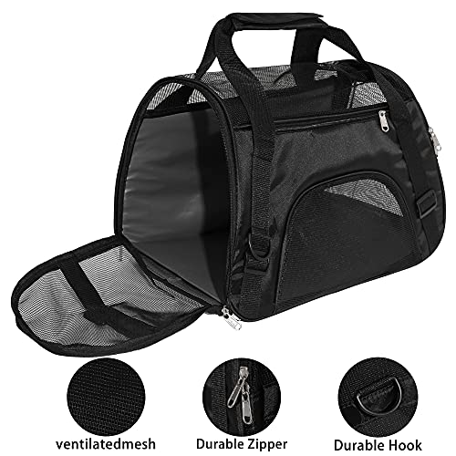 MuchL Pet Carrier Soft-Sided Carriers for Cat Carriers Dog Carrier for Small Medium Cats Dogs Puppies Pet Carrier Airline Approved Cat Dog Pet Travel Carrier (Medium,Black) - color: Medium-Black