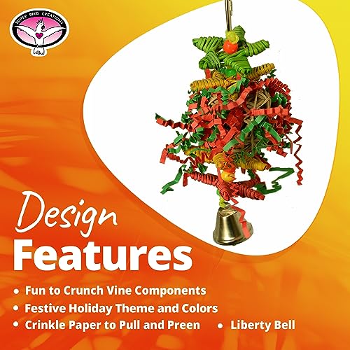 Super Bird Creations SB971 Xmas Crinkle Little Star Bird Toy, Small Bird Size, 6" x 2"