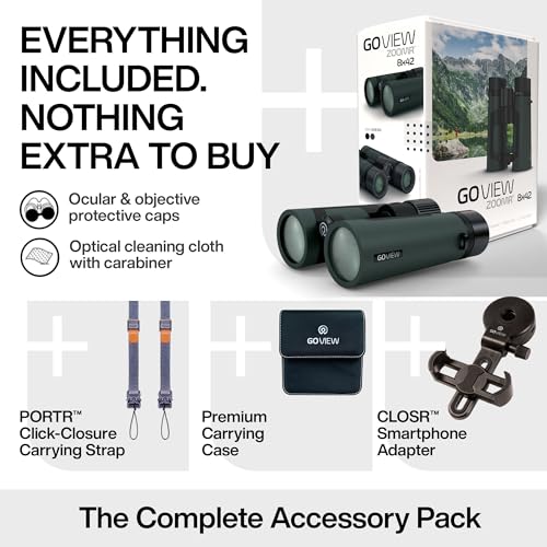 ZOOMR 8x42 Binoculars for Adults, BAK4 Prism - Oak Green | High Powered Lightweight, Fully Multi-Coated Optics, CLOSR™ Smartphone Adapter & PORTR™ - color: Oak Green