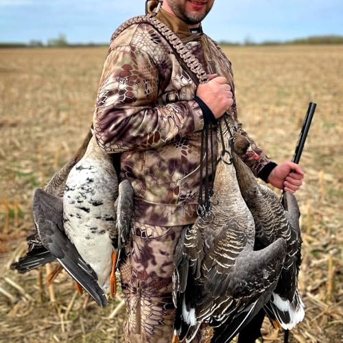 Duck & Bird Tote with 12 Drops Slip Ring, Metal Loop Goose & Duck Hanger, Waterfowl Tote, Dove Bird Carrier, Paracord