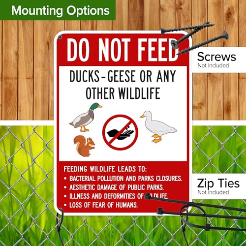 Do Not Feed Ducks Geese Or Any Other Wildlife Sign Sign, 18x24 Inches, 55 mil thick HDPS (high density polystyrene), Made in USA by My Sign Center - size: 18x24 Polystyrene