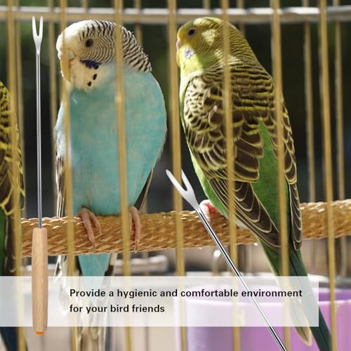 7-Piece Set Bird Cage Cleaner,Small Animal cage Cleaning Tool Wooden and Stainless Steel Cleaning Brush Long Handle Cleaning Brush Spatula Bird Cleaning Bird Drops Multipurpose Cleaning - color: 7a
